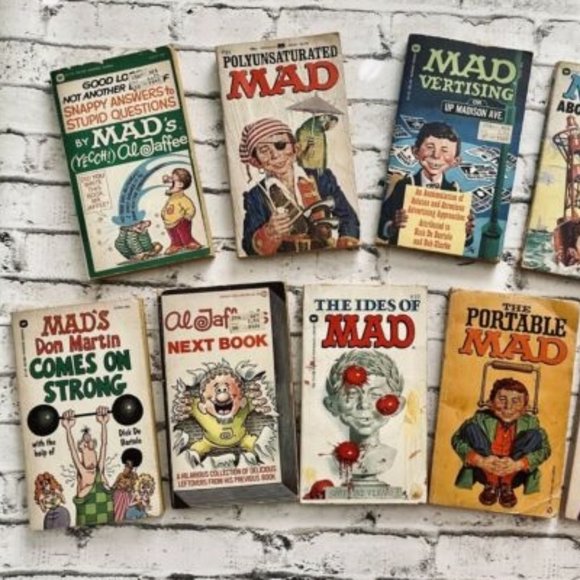 MAD Magazine Lot of 8 & Al Jaffee 1 Vintage Humor Digest Books-Total 9 Books - Picture 2 of 4